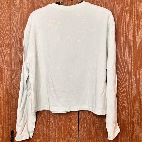 Nike Womens Long Sleeve Crop Top Sweatshirt 1X Mint Green Tie Dye Logo Graphic - Picture 6 of 6